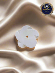 White Mother of Pearl Flower Shape – One Side Carved for Gold & Silver Jewelry Making
