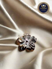 Natural Black Mother of Pearl Flower – One Side Carved for Gold & Silver Jewelry Making
