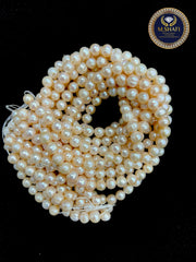 Natural Peach Freshwater Pearl Beads – 9mm Round Shape, High Quality - Jewelry Making
