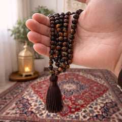 Polished Tiger Eye 99 Bead Tasbih • Islamic Prayer Beads, Dhikr Misbaha