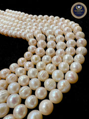 Natural Peach Freshwater Pearl Beads – 9mm Round Shape, High Quality - Jewelry Making