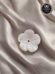 White Mother of Pearl Flower Shape – One Side Carved for Gold & Silver Jewelry Making