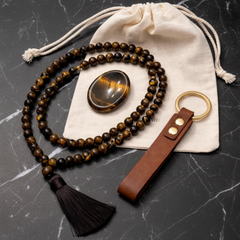 Polished Tiger Eye 99 Bead Tasbih • Islamic Prayer Beads, Dhikr Misbaha