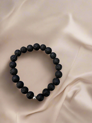 Stylish Matte Black Lava Stone Bead Bracelet
