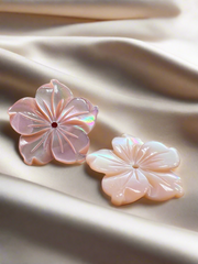Pink Mother of Pearl Flower – One Side Carved for Gold & Silver Jewelry Making