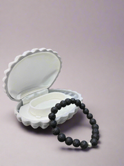 Stylish Matte Black Lava Stone Bead Bracelet