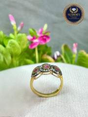 Three Ruby Diamond Silver Ring – New Design 925 Sterling Luxury Jewelry