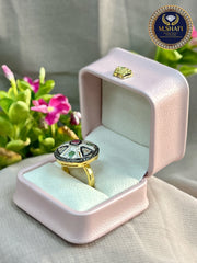 Natural Diamond Polki Silver Ring with Emerald & Ruby – Antique Premium Design