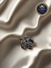 Natural Black Mother of Pearl Flower – One Side Carved for Gold & Silver Jewelry Making