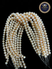 Natural Peach Freshwater Pearl Beads – 9mm Round Shape, High Quality - Jewelry Making
