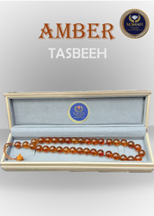 Natural Amber Misbaha - 33 Beads Premium Prayer Tasbeeh
