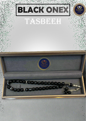Luxury Black Agate Tasbih – 33 Prayer Beads