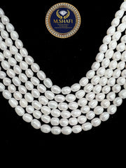 Natural White Freshwater Pearls – Oval Shape, High Quality , For Jewelry Making - 7 to 8mm
