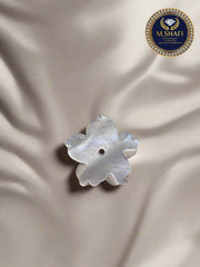 Black and White Mother of Pearl Flower – One Side Carved for Gold & Silver Jewelry