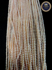 Rose Pink Freshwater Pearls – 2.5mm to 3mm Round Beads for Handmade Jewelry