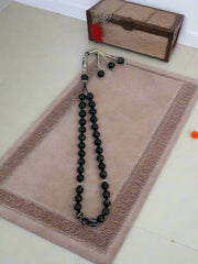 Luxury Black Agate Tasbih – 33 Prayer Beads