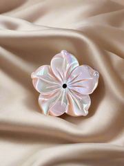 Pink Mother of Pearl Flower – One Side Carved for Gold & Silver Jewelry Making