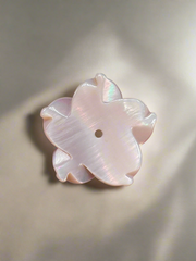 Pink Mother of Pearl Flower – One Side Carved for Gold & Silver Jewelry Making