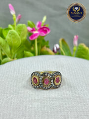 Three Ruby Diamond Silver Ring – New Design 925 Sterling Luxury Jewelry