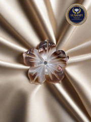 Black and White Mother of Pearl Flower – One Side Carved for Gold & Silver Jewelry