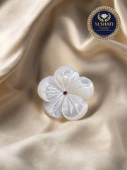 White Mother of Pearl Flower Shape – One Side Carved for Gold & Silver Jewelry Making