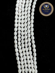 Natural White Freshwater Pearls – Oval Shape, High Quality , For Jewelry Making - 7 to 8mm