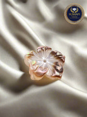 Black and White Mother of Pearl Flower – One Side Carved for Gold & Silver Jewelry
