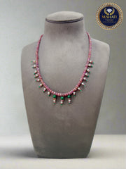 “Natural Ruby and Pearl Necklace – Handmade Elegant Jewelry for Women”