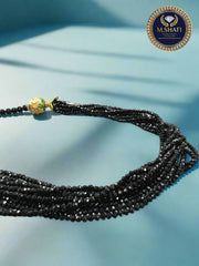 Multi-Strand Black Crystal Necklace – Party & Bridal Wear