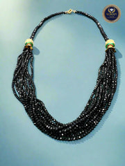 Multi-Strand Black Crystal Necklace – Party & Bridal Wear