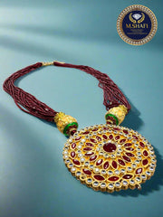 Red Beads 15-Line Necklace – Statement Multi-Strand Jewelry for Women