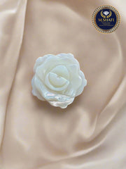 Mother Of Pearl Rose Shape Flower Carved - One Side - For Gold & Silver Jewelry