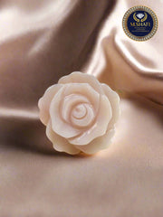 Pink Mother Of Pearl Flower Carved - Two Side Carved - Gold & Silver Jewelry
