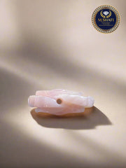 Pink Mother Of Pearl Flower Carved - Two Side Carved - Gold & Silver Jewelry