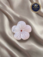 White Mother of Pearl Flower Shape – One Side Carved for Gold & Silver Jewelry Making