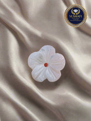 White Mother of Pearl Flower Shape – One Side Carved for Gold & Silver Jewelry Making