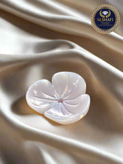 White Mother of Pearl Three-Leaf Curved Shape – Carved for Gold & Silver Jewelry Making