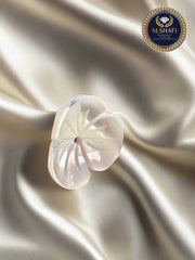 White Mother of Pearl Three-Leaf Curved Shape – Carved for Gold & Silver Jewelry Making