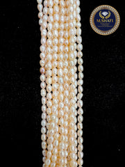 Natural Peach Freshwater Pearls – Oval Shape, High Quality , For Jewelry Making - 5 to 6mm