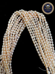 Natural Peach Freshwater Pearls – Oval Shape, High Quality , For Jewelry Making - 5 to 6mm