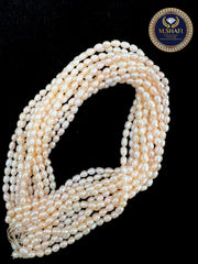 Natural Peach Freshwater Pearls – Oval Shape, High Quality , For Jewelry Making - 5 to 6mm