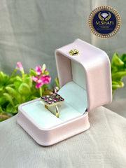 Natural Ruby Polki Diamond Antique Ring | 925 Sterling Silver Royal Heritage Jewelry