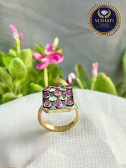 Natural Ruby Polki Diamond Antique Ring | 925 Sterling Silver Royal Heritage Jewelry
