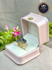 Natural Diamond Polki Silver Ring – New Antique Inspired Design | 925 Sterling Silver Jewelry