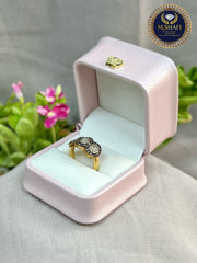 Luxury Polki Diamond Ring – 925 Silver | Three Diamond Classic Design