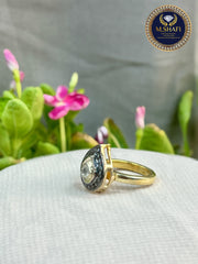 Diamond Polki Pear Shape Silver Ring – New Design 925 Sterling Jewelry