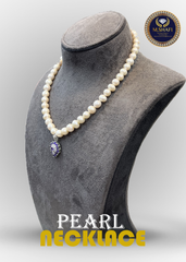 Luxury Pearl Necklace with Beautiful Silver Pendant Accent