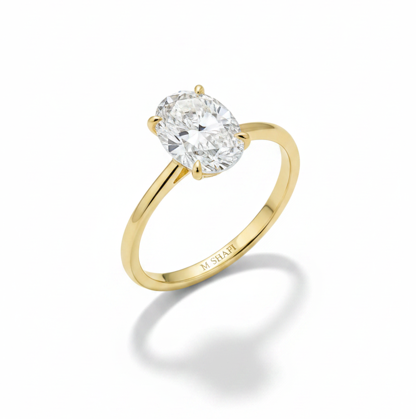 Classic Oval Cut Solitaire Engagement Ring in Solid 925 Silver