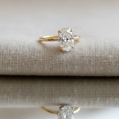 Classic Oval Cut Solitaire Engagement Ring in Solid 925 Silver
