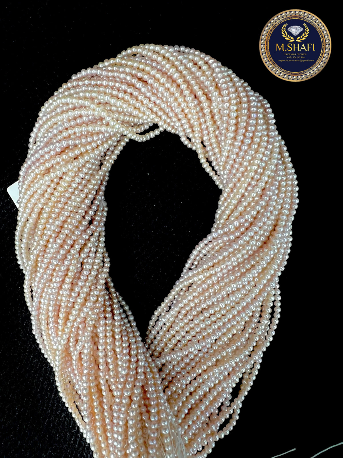 Rose Pink Freshwater Pearls – 2.5mm to 3mm Round Beads for Handmade Jewelry